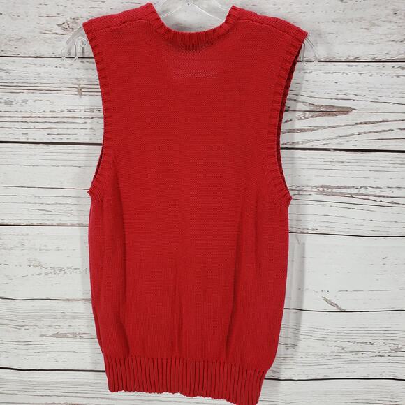 Ralph Lauren Red Knit 100%Cotton Golf Sweater Vest Size Large - Picture 12 of 12